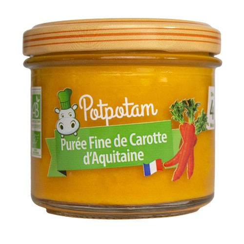 Petit Pot Bébé Bio 6 Mois - Purée fine Les carottes de Monsieur Paul